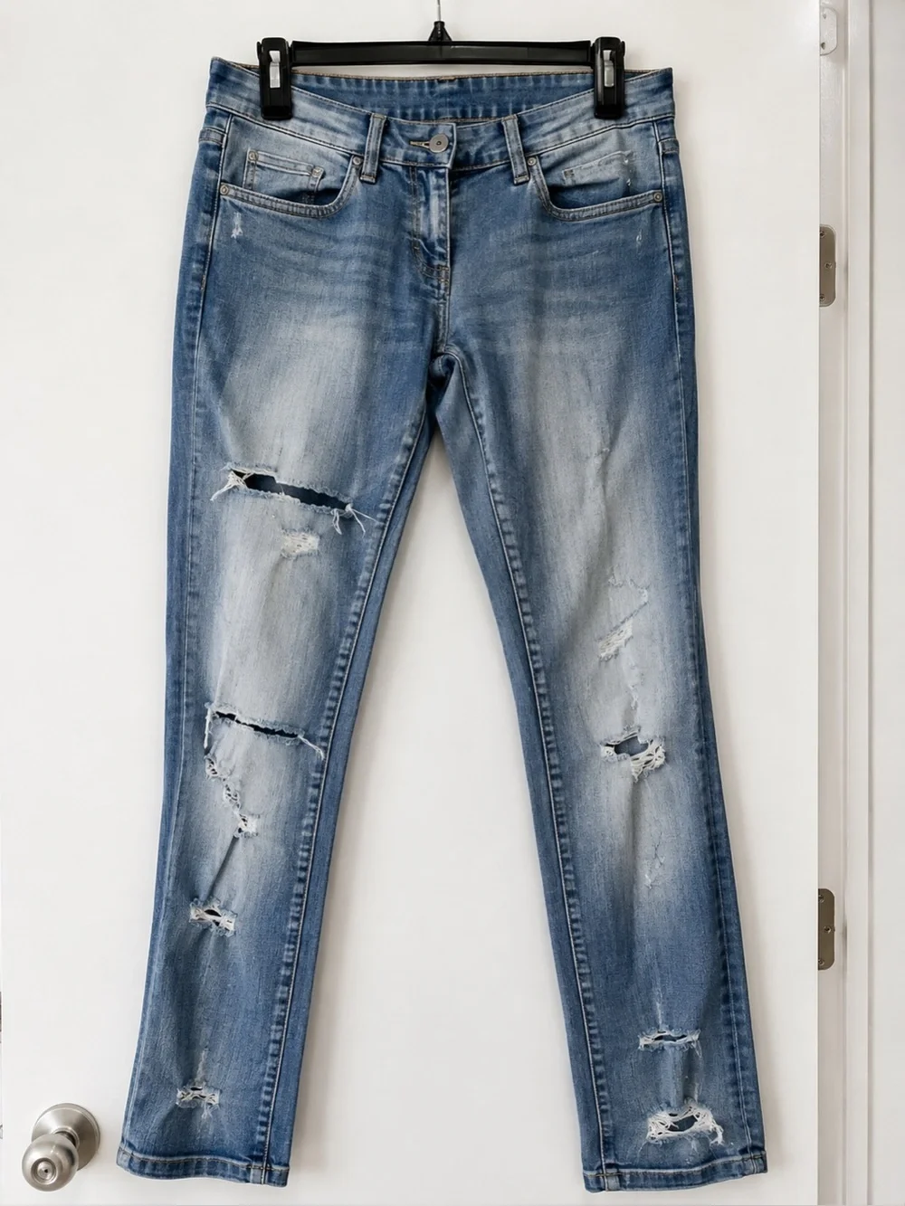 NWOT Blank NYC Distressed Boyfriend Jeans Light Wash Low Rise Stretch Size 26